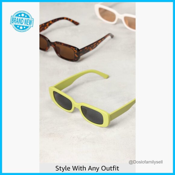 Retro Vintage Sunglasses Small Square Rectangle 90s Y2K Trendy Fashion